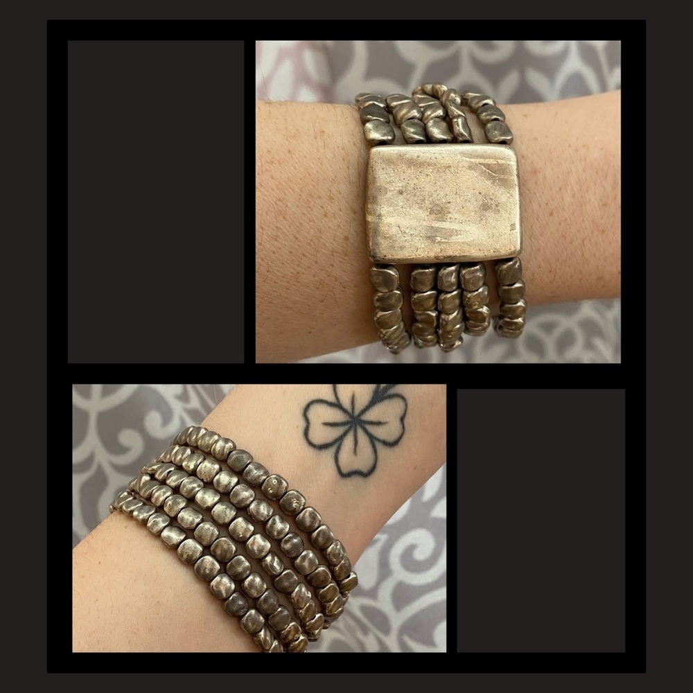 BEKSAN Designs lZinc/Sterling Silver Small Bead 5 Row Bracelet